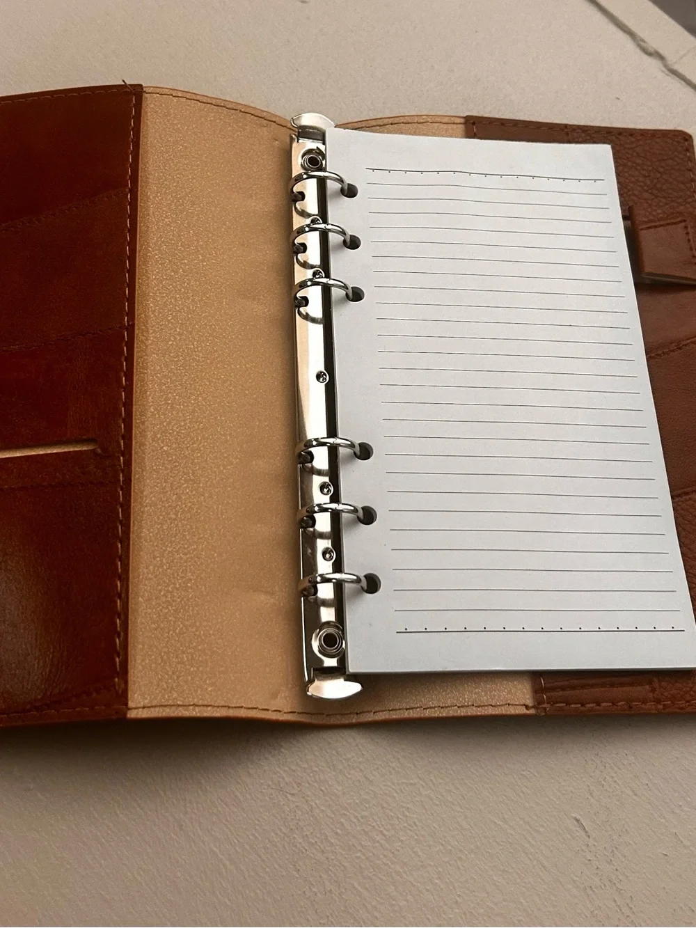 Men's Brown Patchwork Leather Passport Wallet with Button Closure